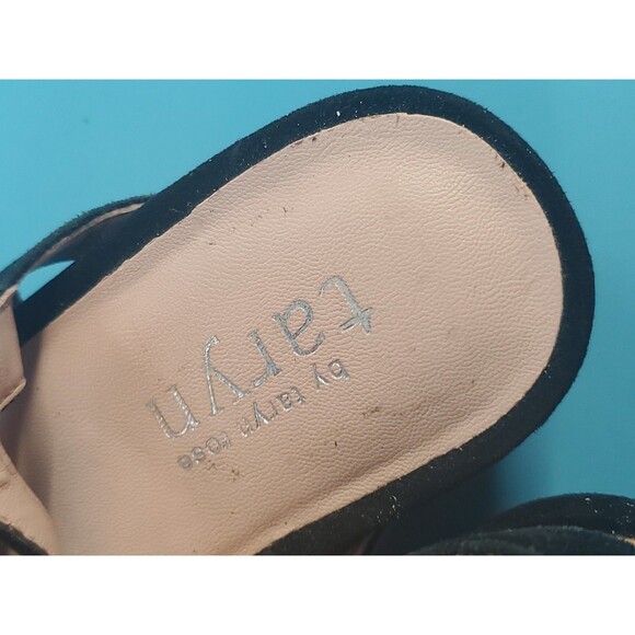 Tayran Sz 8 Wedge Sandal Strappy Slingback  Buckle Black Goth Preppy Summer - Picture 6 of 12